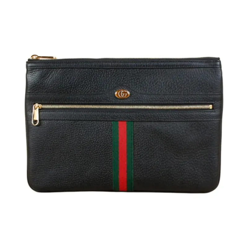 GUCCI Ophidia Calfskin Clutch Men's Black-0