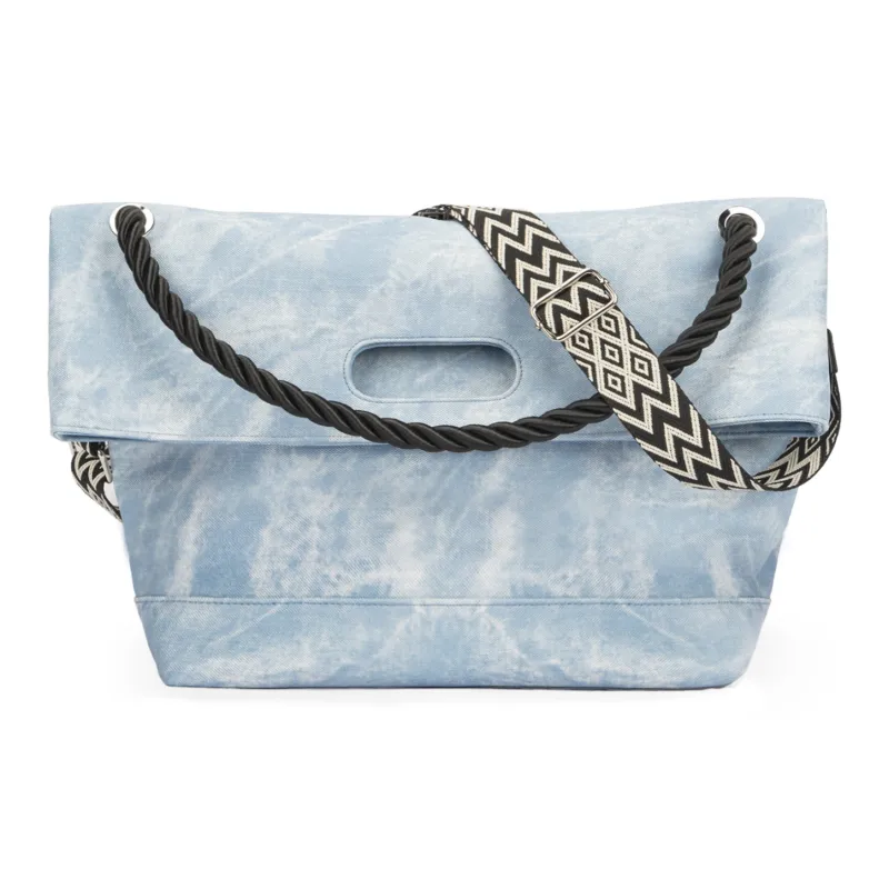 TAKI Soft PU Commute Multi Shoulder Strap Handbag, Tote Bag, Shoulder Bag Regular Unisex Haze Blue-5