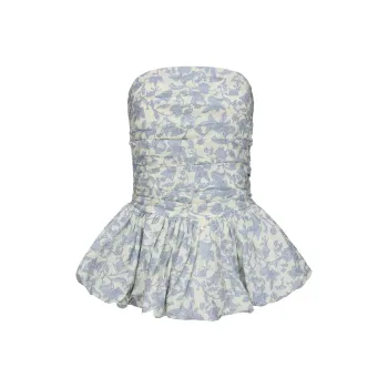GLEE DIARY Strapless Top Women's Blue