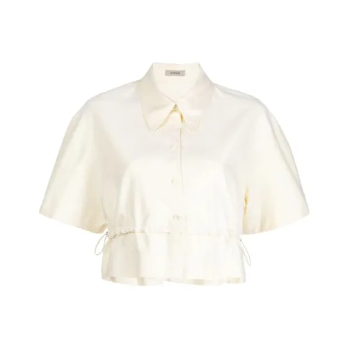 System Drawstring Short sleeve Cotton Shirt