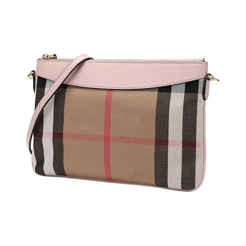 Burberry Vintage Cow Leather Clutch, Shoulder Bag, Crossbody Bag Women's Pink-1