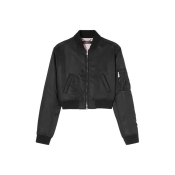 VERSACE Padded Cropped Zipped Bomber Jacket