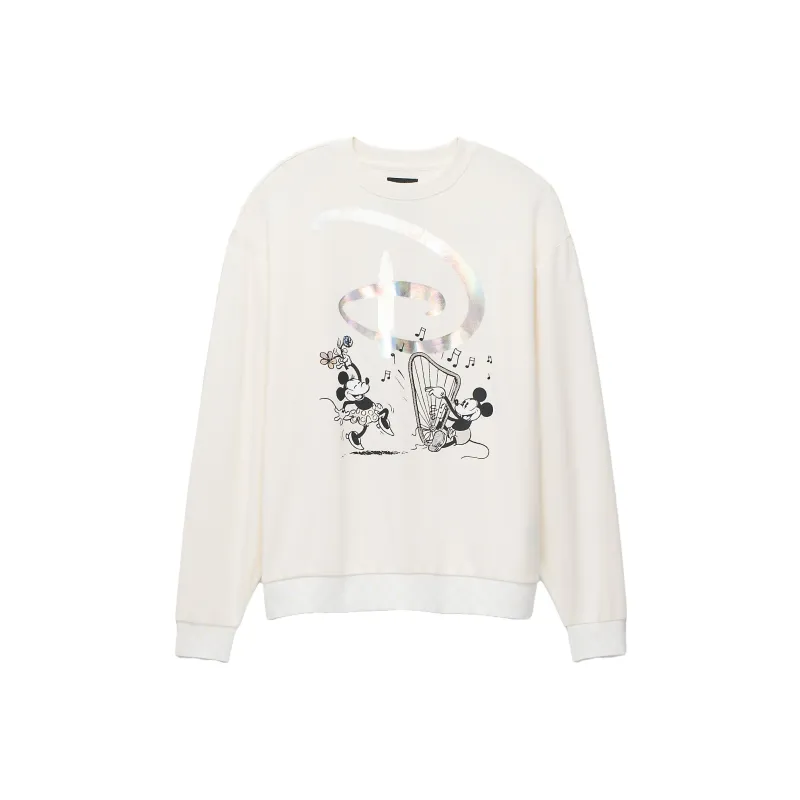 Vans x Disney Swan Song Oversized Long Sleeve Crew Sweatshirt Women's White-0