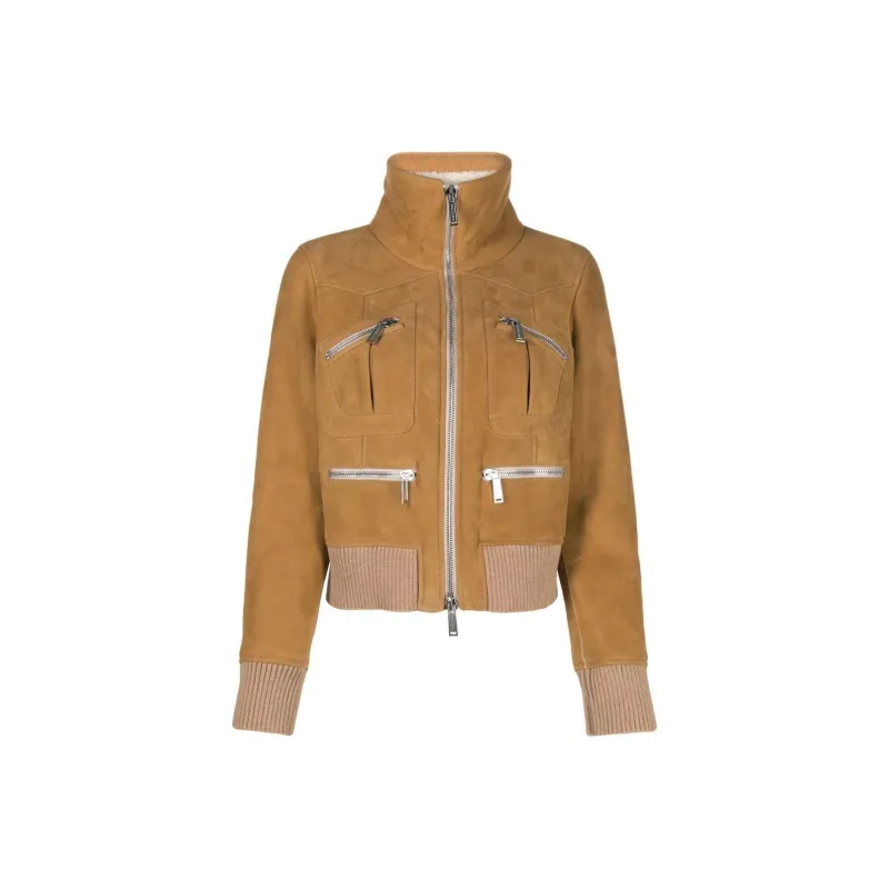 DSQUARED 2 Ribbed detail Zipped up Bomber Jacket-0