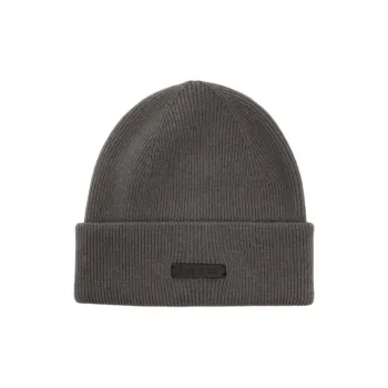 Fear Of God Logo Patch Ribbed Knit Beanie