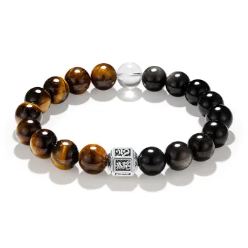 Jodie&Kevin Tiger's Eye Stone Bracelets Men's