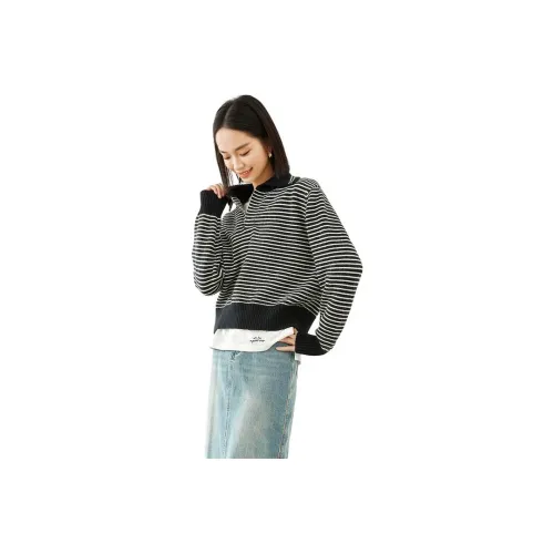 VIMLY Knitwear Women's Black White