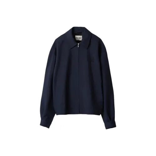 MIU MIU SS24 Jackets Coats Women's Marine Blue