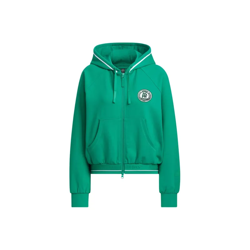 Adidas Verbiage Crop Jacket Jackets Coats Women's Smoke Green-0