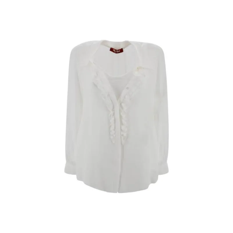 MaxMara Ruffle Detailed Long Sleeved Shirt-0