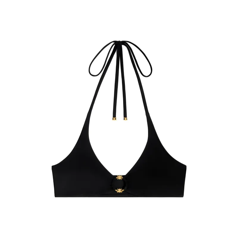 CELINE Triomphe Ring Triangle Bikini Top-0