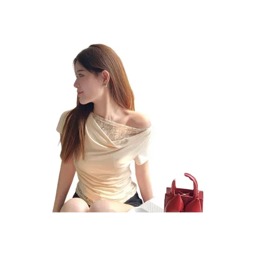 SUSANSAN T Shirt Women's Apricot