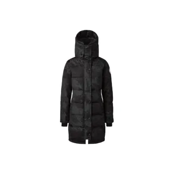 Canada Goose Sherridon Series FW21 Solid Color Hooded Fitted Moderate Mid Length Down Jacket Women's Black