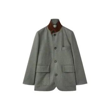 Loro Piana Mini Roadster Jacket Jackets & Coats Women's Gray Green