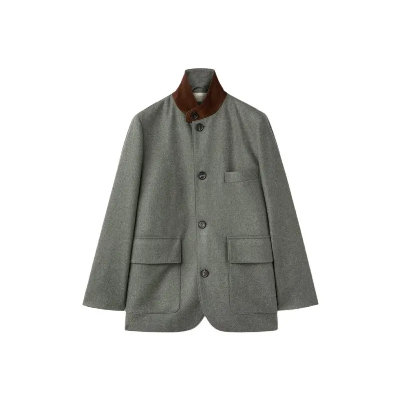 Loro Piana Mini Roadster Jacket Jackets & Coats Women's Gray Green-0