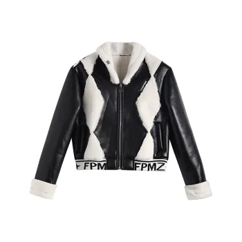 FPMZ Diamond Loose Fit Moderate Coat Spring And Autumn Women's Black