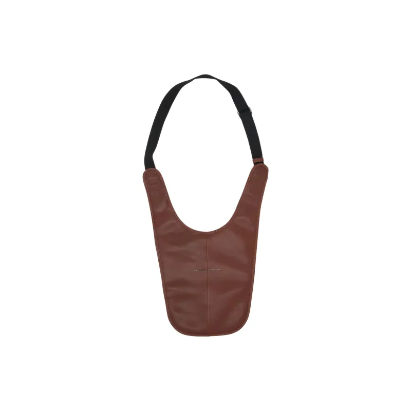 MM6 Maison Margiela Cow Leather Saddle Bag, Shoulder Bag Unisex Brown-2