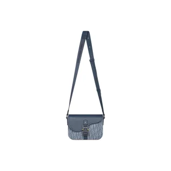 DIOR Cow Leather Saddle Bag, Shoulder Bag Trumpets Women's Blue