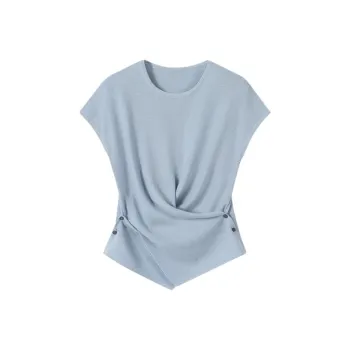 DOKZB Flutter Sleeve T Shirt Women's Blue
