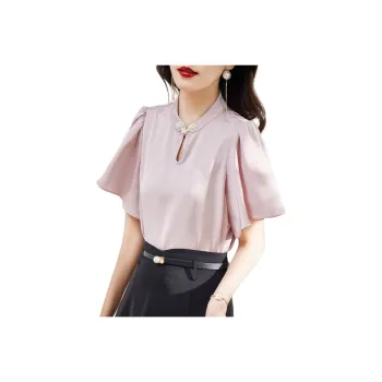 Hang Yi Court SS24 Chiffon Shirts Women's Pink