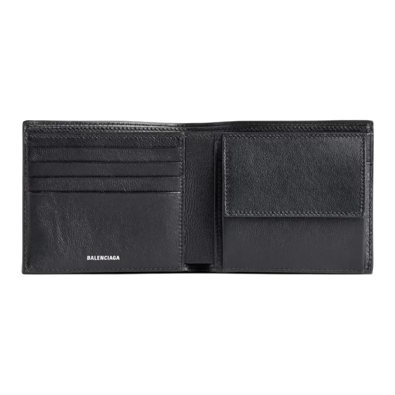 Balenciaga Cow Leather Wallet Men's Black-2