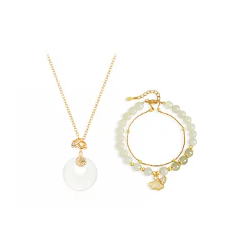 GIFU Colored Glaze Jade Necklaces Women's