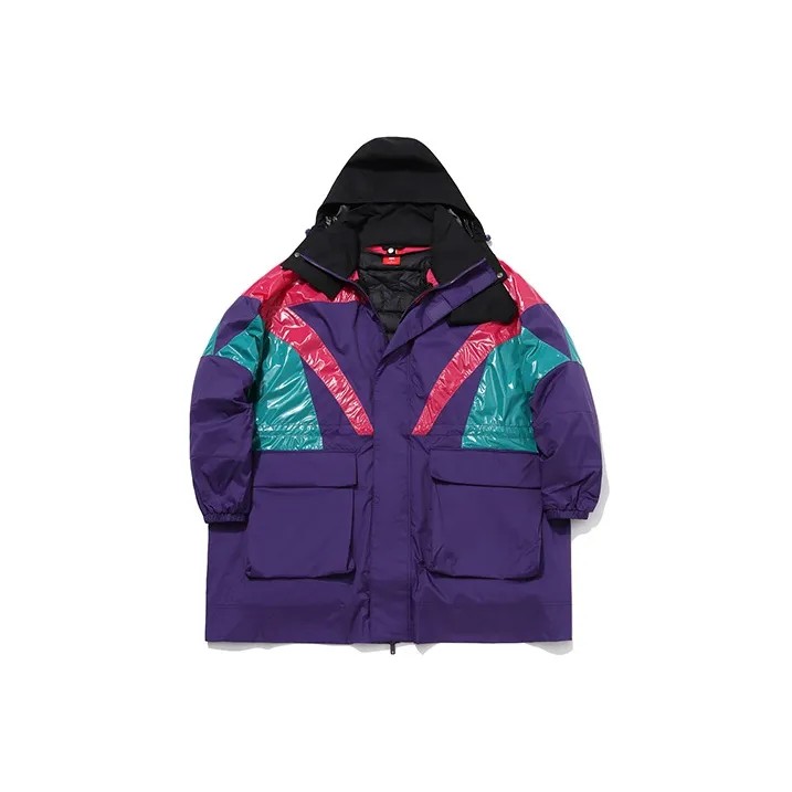 LiNing Down Jacket Women's Gentian Purple Raspberry Red-0