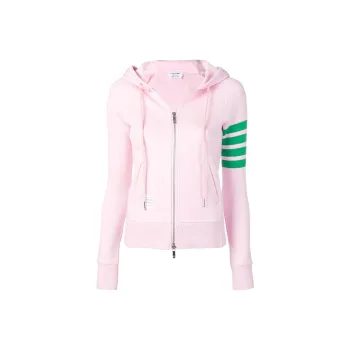 THOM BROWNE· Classic 4 Bar Loopback Hoodie Jackets Coats Women's Light Pink