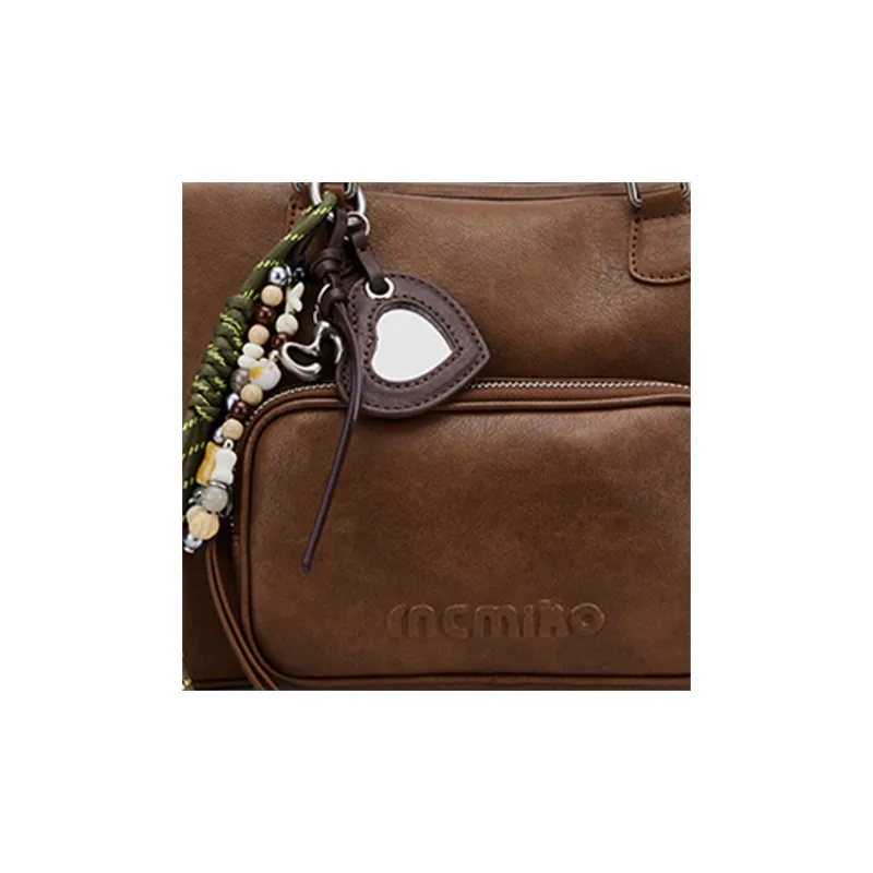 MCMIKO Cow Leather Crossbody Backpack Medium Size Women's Vintage Brown-1