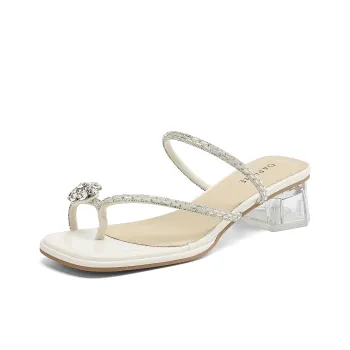 DAPHNE Leather Patchwork Quiet Slide Slippers Women's