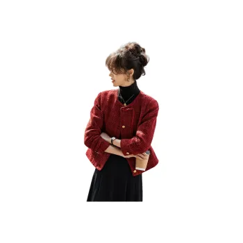 Mo Han Yi Mei Jackets & Coats Women's Vintage Red