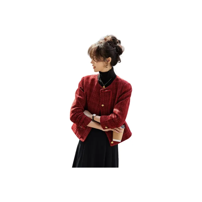 Mo Han Yi Mei Jackets & Coats Women's Vintage Red-0