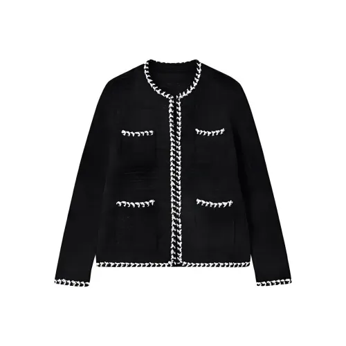 SHUXI Jackets & Coats Women's Black Chenille