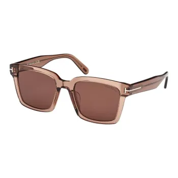 TF Plate Frame Square Sunglasses Unisex Brown