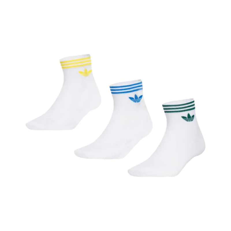 Adidas Originals TREF Ankle Socks Women's 3 Pack White-0