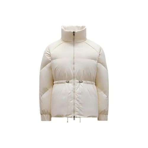 Moncler Solid Color Stand Collar Down Jacket Women's White
