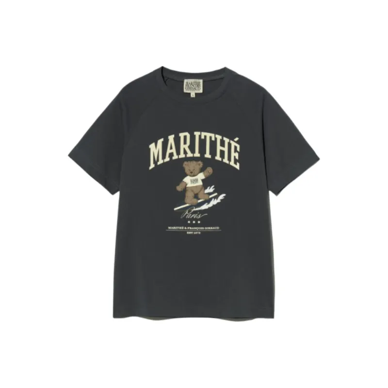 MARITHE FRANCOIS GIRBAUD Raglan Sleeve T Shirt Women's Charcoal Gray-0