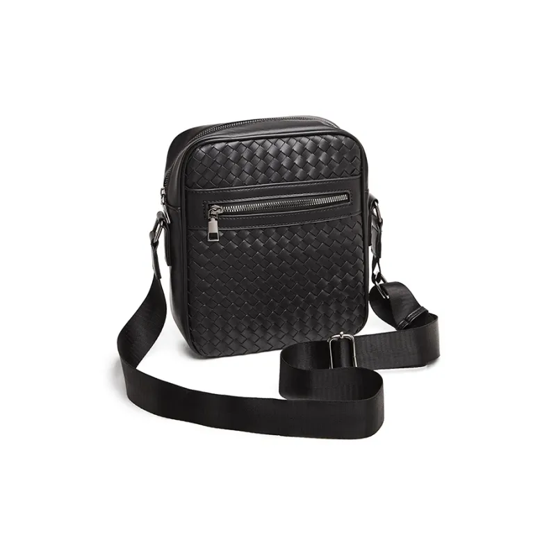 Old Man's Head Synthetic Leather Shoulder Bag, Crossbody Bag Men's Black-2