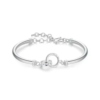 YUOFFICIAL 999 Fine Silver Bangles Women's