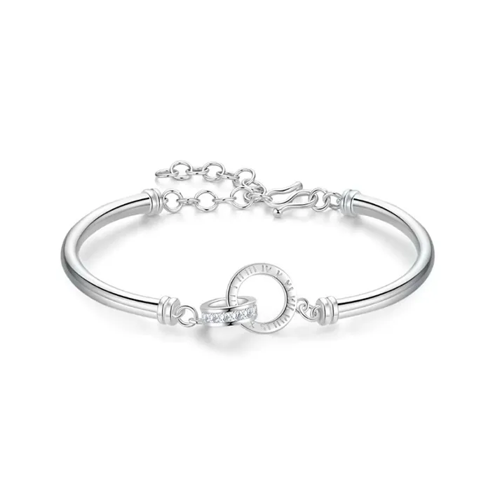 YUOFFICIAL 999 Fine Silver Bangles Women's-0