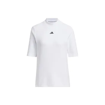 Adidas Mock Neck Half Sleeve Shirt Polo Shirt Women's White