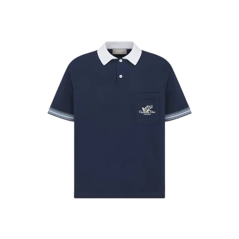 DIOR FW25 Polo Shirt Men's Blue-0
