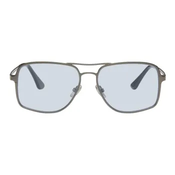 Retrosuperfuture Metal Rubber Acetate Aviator Sunglasses Men's Silver