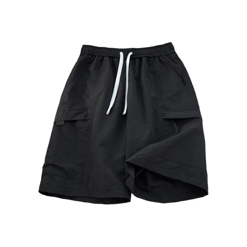 GROW DATE Cargo Shorts Unisex Black-15