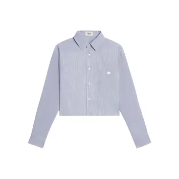 CELINE Cropped Shirt In Striped Cotton And Silk