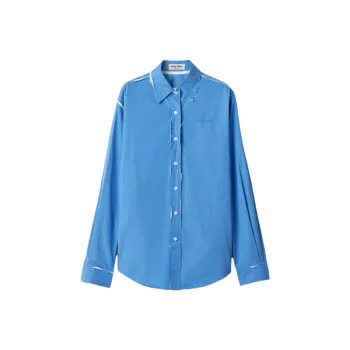 MIU MIU Logo Embroidered Long Sleeved Shirt