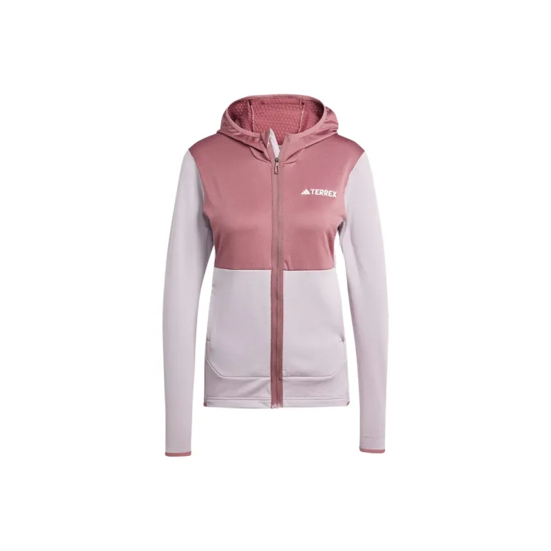 Adidas Terrex Xperior Light Fleece Hooded Jacket Jackets Coats Women's Pink-0