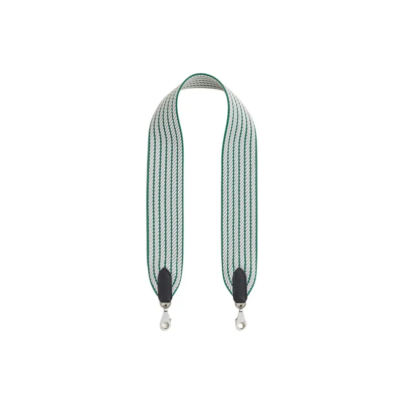HERMES Cordagr Canvas With Swift Calfskin Bag Strap Women's Dazzling Green & Light Gray & Black-0