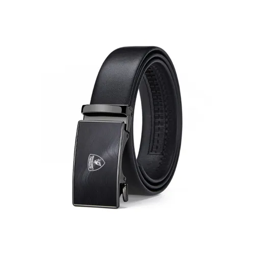 Automobili Lamborghini Cow Leather Belts Men's 3.5cm