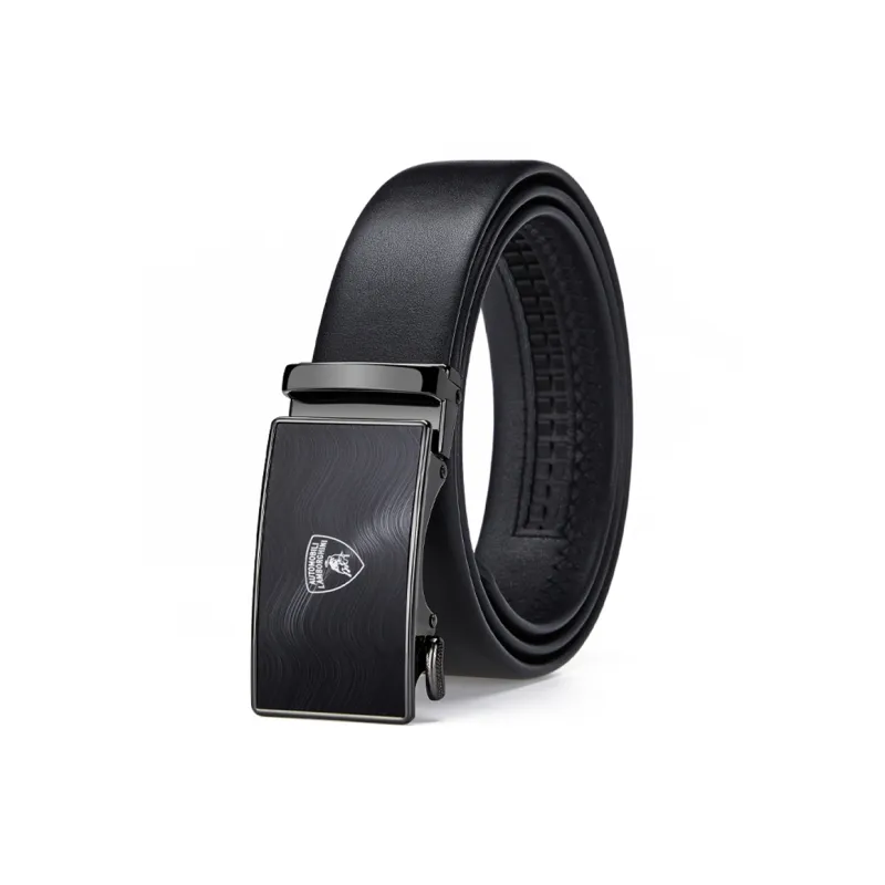Automobili Lamborghini Cow Leather Belts Men's 3.5cm-0